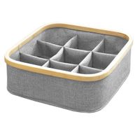 cesta marco bambu 9 compartimentos - color gris