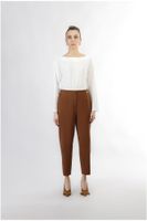 pantalon recto en tejido bielastico tobacco 42