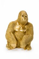 figura decorativa mono dorado de poliresina 39 cm