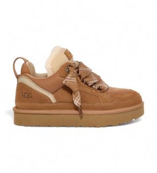 UGG para mujer. 1144032 Zapatillas de Piel Lowmel marrón (40), Plano, 1 a 3cm, Cordones, Casual