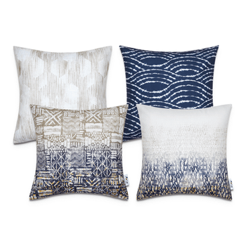 Funda de cojín Chino azul-gris 45x45 cm, 4 piezas