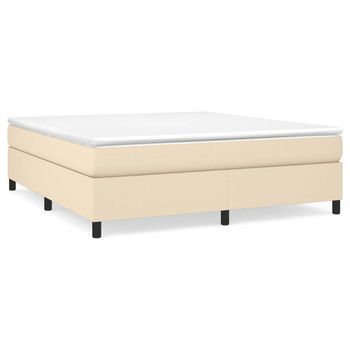 Estructura De Cama Con Somier Tela Color Crema 160x200 Cm Vidaxl