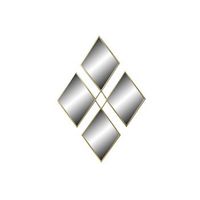 espejo metal espejo 63x2x90 rombo dorado