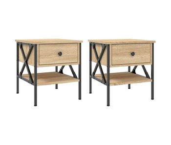 Vidaxl mesitas noche 2 uds madera ingeniería roble sonoma 40x42x45 cm