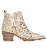 xti para mujer 14532704-oro botines 145327 dorado 38 beige 3 a 5cm cremallera casual