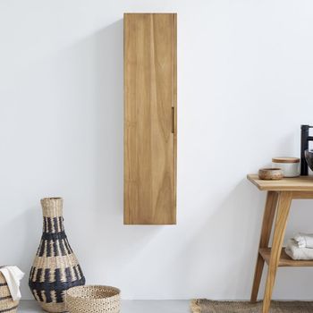 Columna de baño suspendida de teca maciza