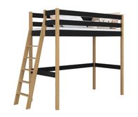 cama alta de madera n02 negro  roble