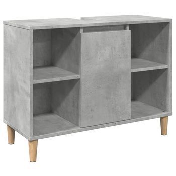 Mueble De Baño Madera De Ingeniería Gris Hormigón 80x33x60 Cm Vidaxl