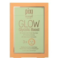 pixi glow glycolic acid boost sheet mask pack of 3