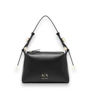 A|X Armani Exchange para mujer. XW002990AF26452UC001 Bolso con apliques metálicos y correa ajustable negro (OSFA), Casual, Poliéster