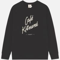 cafe kitsune logo-print cotton-jersey sweatshirt - xs
