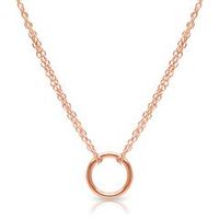 cadena colgante redonda colgante chapado en oro rosa