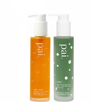 Pai Skincare Double Cleanse Duo - Light Work Rosehip Cleansing Oil 100ml and Phaze Rebalancing PHA Cleanser 100ml