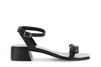 sandalias de piel con nudo en la parte superior black 38
