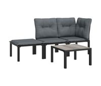 vidaxl set de muebles de jardin 4 piezas ratan sintetico negro y gris