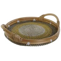 bandeja decoracion ratan seagrass 45x45x10 natural