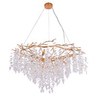 lampara de techo sapporo 10xg9 aregxd100cm ccristales transparentes y armazon dorada