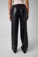 pantalones de cuero sintetico wide-leg