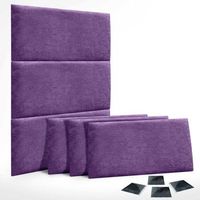 dhome juego de 6 paneles tapizados de tela autoadhesivos para pared acusticos absorbentes proteccion impactos cabeceros lila 60x40cm x6