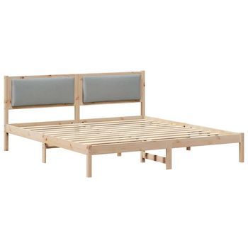 Estructura De Cama Con Cabecera Gris Claro 200 X 200 Cm Vidaxl