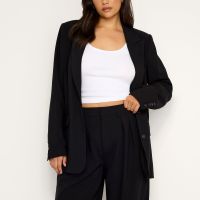 good american suiting woven oversized blazer - s