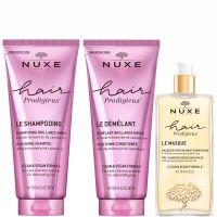 nuxe hair prodigieux pre shampoo mask and high shine shampoo  conditioner bundle