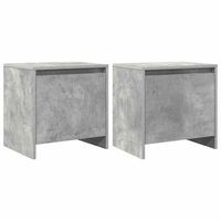 pack 2 uds mesitas de noche  armario de noche  mesa de noche madera de ingenieria gris hormigon