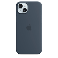 iphone 15 plus silicone case with magsafe - storm blue