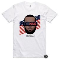 camiseta dearbball - the king usa stripes white