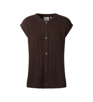 pepe jeans para mujer pl7000052 chaleco caresse marron xs casual clasico poliester manga corta