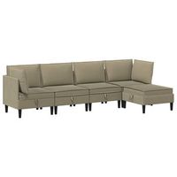 juego de muebles de salon 5 uds caqui tela vidaxl