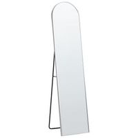 espejo de pie de metal plateado con apoyo 36x150 cm moderno bagnolet
