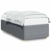 cama individual  cama de adulto  estructura de cama sin colchon tela gris claro 90x200 cm