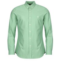 polo ralph lauren camisa manga larga camisa ajustada slim fit en popelin liso para hombre