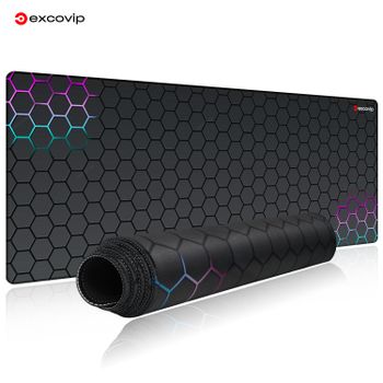 Alfombrilla de ratón para juegos EXCO grande con borde cosido, Base de goma antideslizante, alfombrilla de escritorio extendida, alfombrilla para teclado para ordenador de oficina y hogar