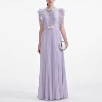 self-portrait chiffon maxi dress - uk 8