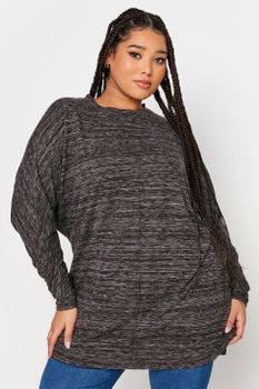Yours Luxury Jersey Gris Suave Con Costura Frontal, Mujer Curvy Y Tallas Grandes, Yours Luxury Capsule Collection