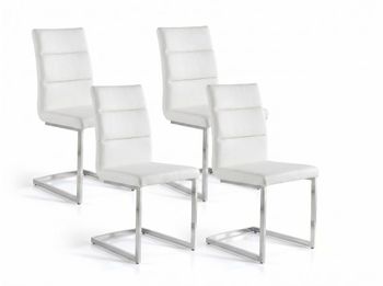 Set 4 sillas comedor con estructura cromada. 45×59×98 cm