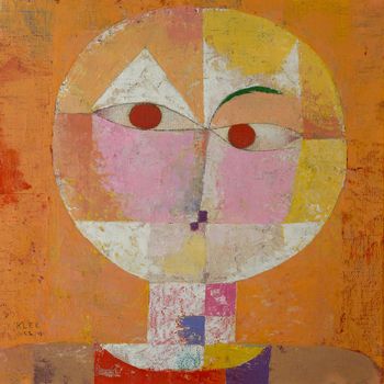 Cuadro clásico senecio de paul klee impresión sobre lienzo 50x50cm