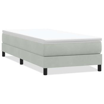 Cama Tapizada 223x93x25 Cm Contrachapado, Madera Procesada - Gris