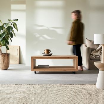 Mesa de centro rectangular de roble macizo