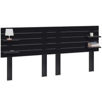 dhome cabecero con estantes de madera reciclada dm colgante pared estilo palet horizontal con patas dual dividido en 2 piezas cama 210220 vintage nordico 290cm dual negro solido