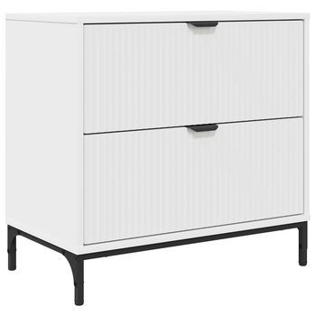 Mesa De Noche Blanco 63.5 X 36 X 61 Cm Madera De Ingeniería Vidaxl