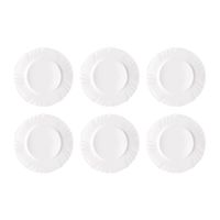 set 6 platos postre vidrio opal blanco 20 cm