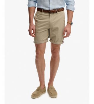 Superdry para hombre. M7110486A Pantalón Corto Premium Regular Chino beige (34), Casual, Algodón