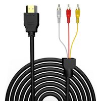 temco cable de tv hdmi a rca 15m 1080p fhd hdmi macho a 3 rca av adaptador convertidor de audio y video 150cm conector banado en oro para transmision de calidad superiorcompatible con smarttv