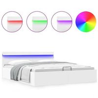 cama canape hidraulica con led sin colchon blanco 180x200 cm vidaxl