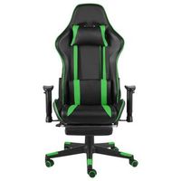 silla gaming  silla de oficina  silla gamer ergonomica giratoria con reposapies pvc verde