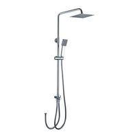 kibath columna ducha sin griferia ark cuadrada de 80-120 cm acabado cromo brillo fabricado en laton
