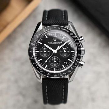 Reloj PAGANI DESIGN 2026 con Correa de Tela Negra, Relojes de Pulsera para Hombre, Reloj de Cuarzo Clásico de Lujo, Cronógrafo Deportivo, Fecha Automática, Movimiento Japonés VK63, Cristal de Zafiro